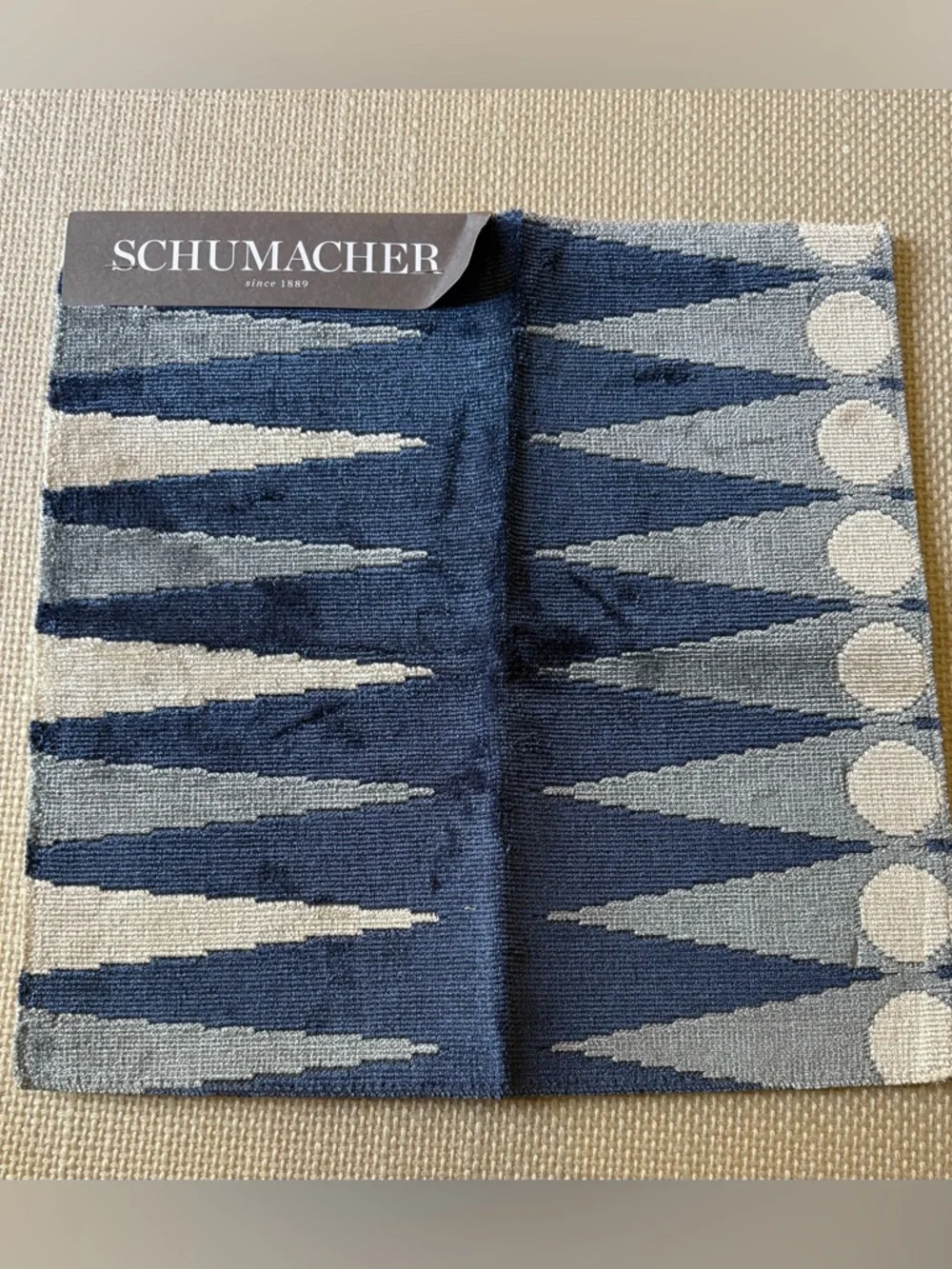 Schumacher Backgammon Cut Velvet fabric sample